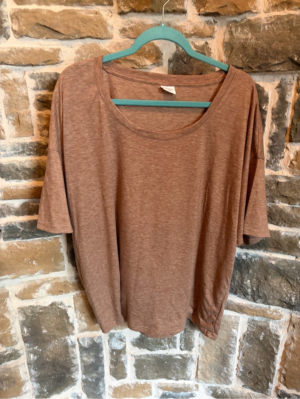🩵 Xiererduo Relaxed Scoop Neck Women’s Top - Brown